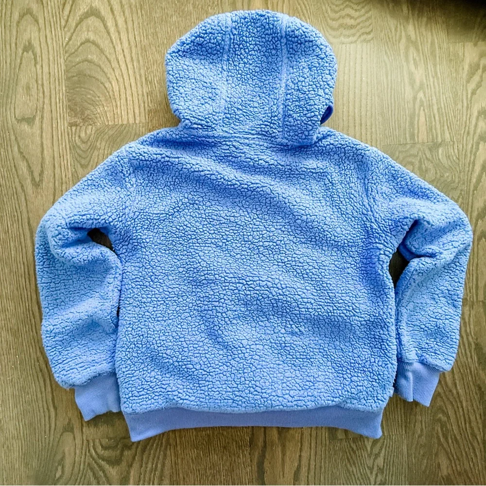 Athleta Girl So Snug Sherpa Hoodie size M (8-10) blue / purple / periwinkle - Picture 6 of 6